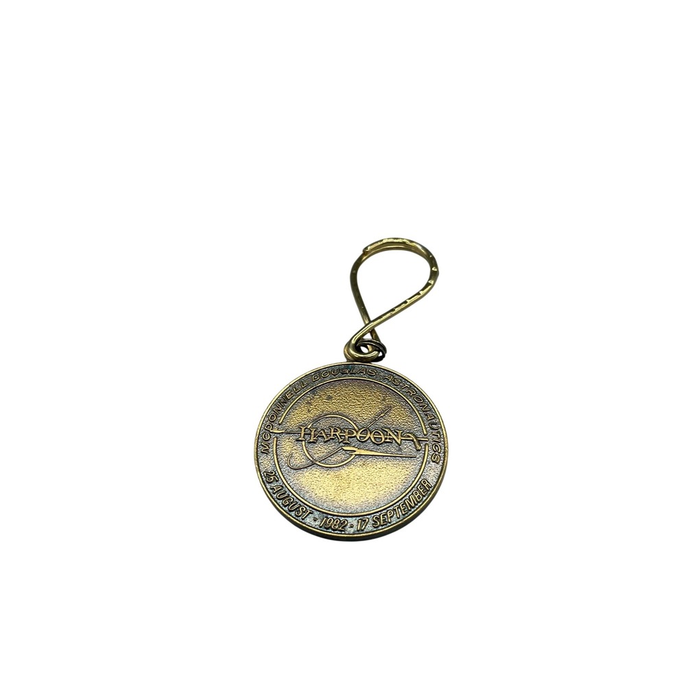Vintage McDonnell Douglas Harpoon Missile 37 Failure Free Keychain 1982 Bronze